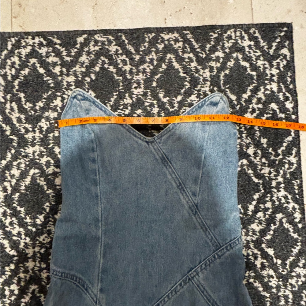 Strapless Light Blue Ruffle High-Low Dress - Picture 14 of 16